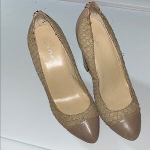 Calvin Klein Tan Heels with Timeless Elegance